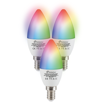 Set van 3 E14 SMART LED Lampen RGBWW Wifi 5,5 Watt 470lm C37 Dimbaar