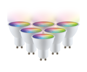 Set of 6 GU10 SMART LED RGBWW Wifi 5 Watt 400lm 110° Dimmable - HOMEYLUX