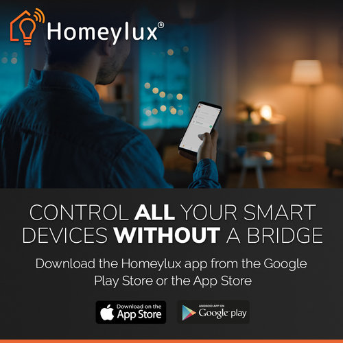 Homeylux Set van 3 stuks smart WiFi LED inbouwspots Luna RGBWW kantelbaar Wit IP44 1050lm