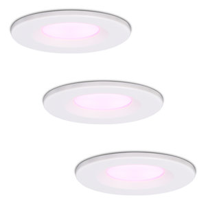 Hoftronic smart Set van 3 stuks smart WiFi dimbare RGBWW LED inbouwspots wit Venezia 6 Watt IP65