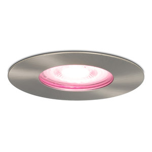 Hoftronic smart Smart WiFi Dimmable RGBWW LED Recessed spot Bari stainless steel GU10 5 Watt IP65 splashproof