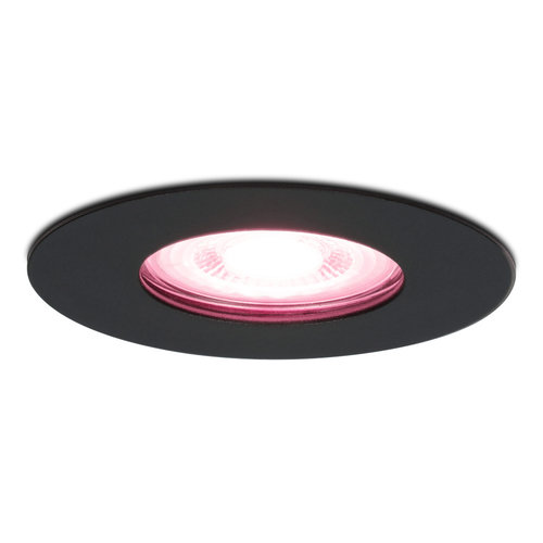 Hoftronic smart Smart WiFi Dimmable RGBWW LED Recessed spot Bari black GU10 5 Watt IP65 splashproof