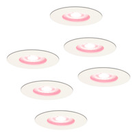 Set of 6 smart WiFi dimmable RGBWW LED recessed spotlights Bari white 5 Watt IP65 splashproof