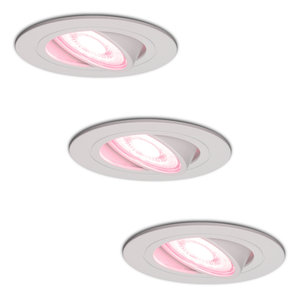 Hoftronic smart Set van 3 stuks smart WiFi LED inbouwspots Pittsburg dimbaar RGBWW kantelbaar wit IP20