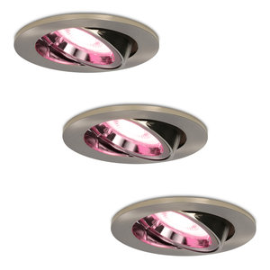 Hoftronic smart Set of 3 smart WiFi LED recessed spotlight Lublin dimmable RGBWW tiltable IP20