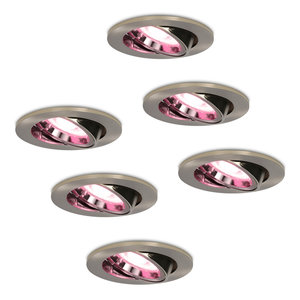 Hoftronic smart Set of 6 smart WiFi LED recessed spotlight Lublin dimmable RGBWW tiltable IP20