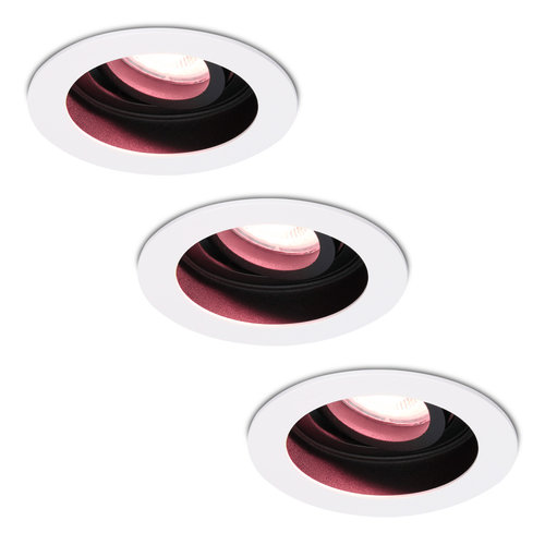 Hoftronic smart Set of 3 smart WiFi LED recessed spotlight Laredo RGBWW tiltable IP20