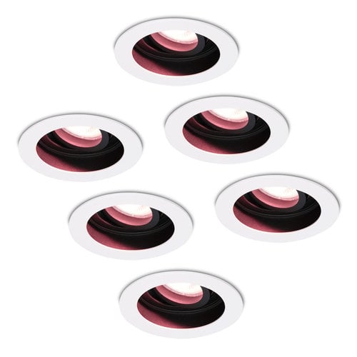 Hoftronic smart Set of 6 smart WiFi LED recessed spotlight Laredo RGBWW tiltable IP20