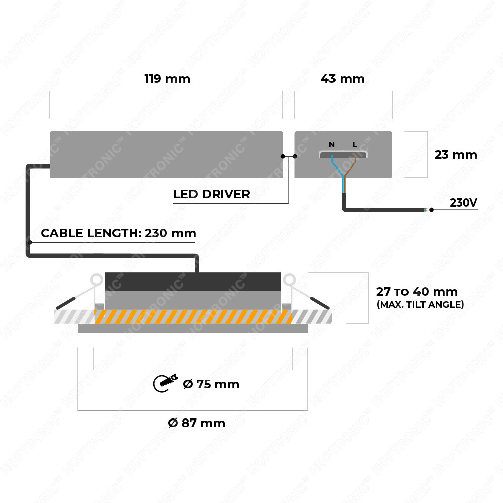 3x Smart LED-Einbaustrahler Rome SMART 6 | - Innovative Schwenkbar IP44 Schwarz HOMEYLUX Living RGBWW Watt
