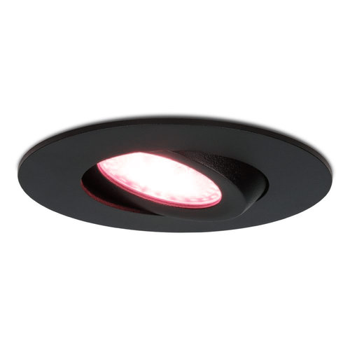 Hoftronic smart Smart LED inbouwspot Napels zwart 8 Watt RGBWW IP65 kantelbaar