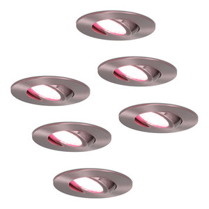 Hoftronic smart 6x Smart LED inbouwspots Napels RVS 8 Watt RGBWW IP65 kantelbaar