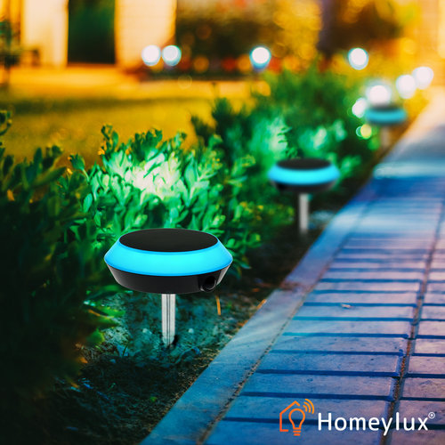 Hoftronic smart LED Smart Solarleuchte 1.5 Watt RGBWW Bluetooth IP65 - Google Home, Amazon Alexa & Siri