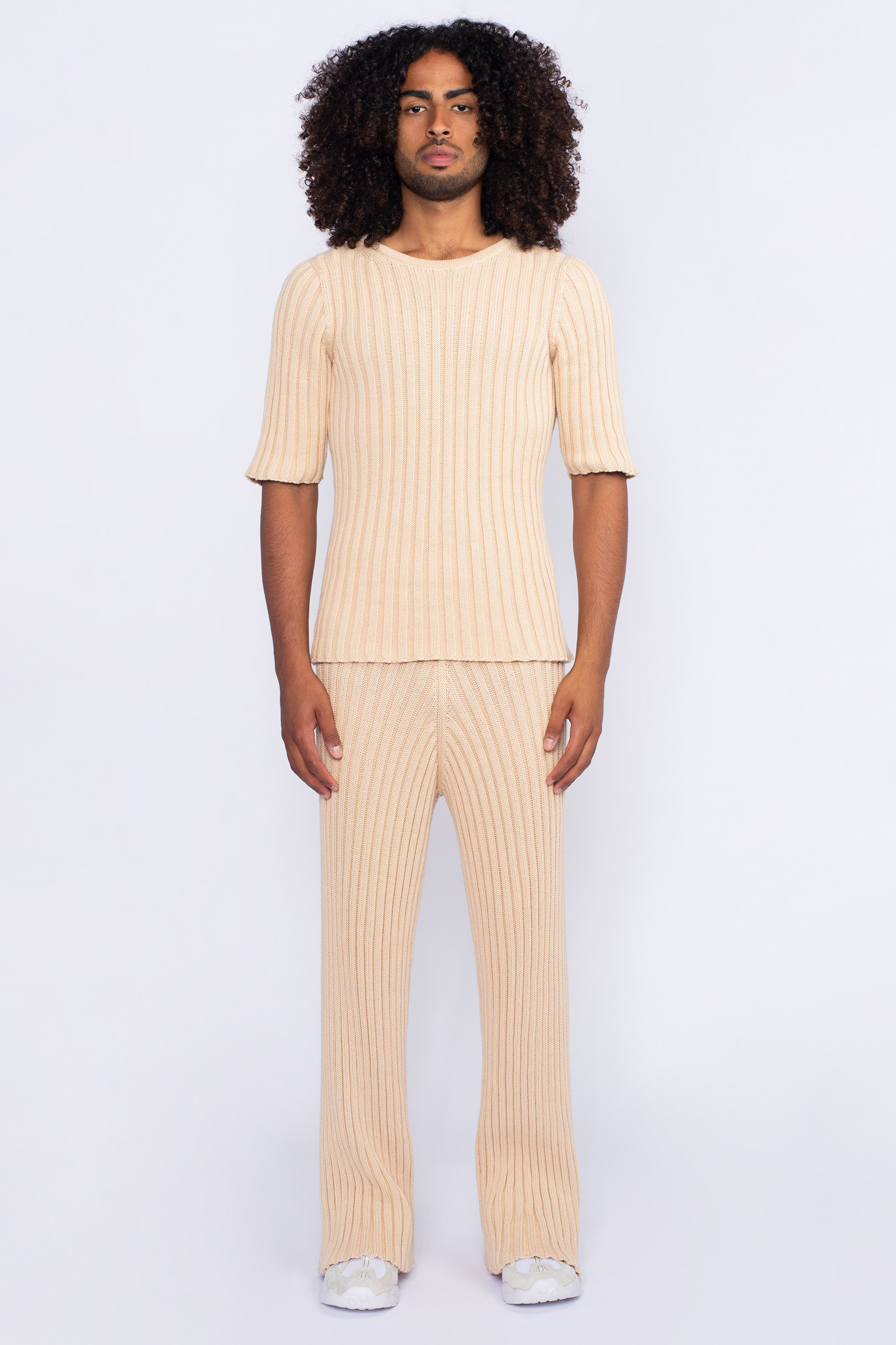 Samin Tee Cotton Rib Off White