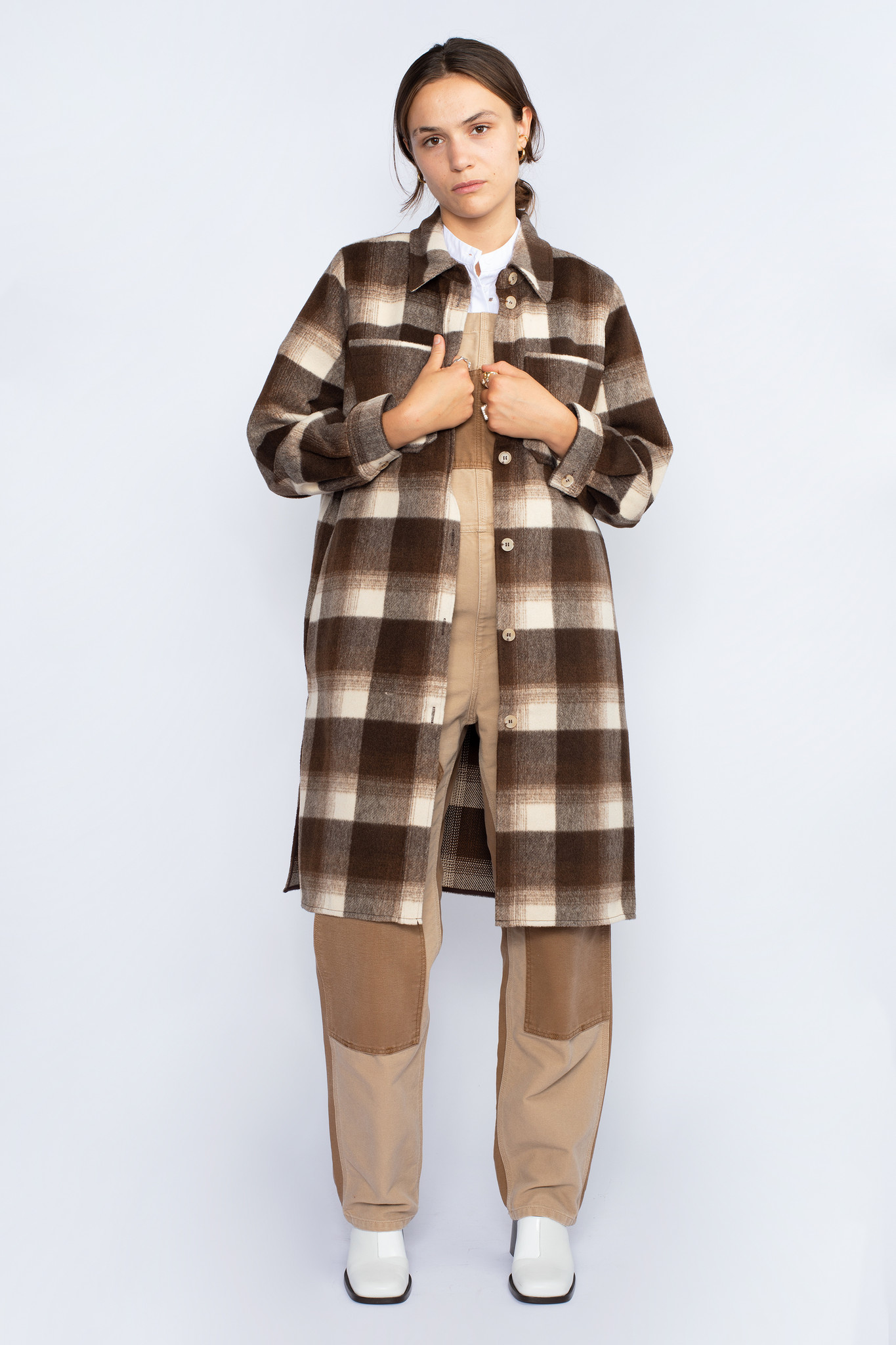 Helia Long Check Shirt