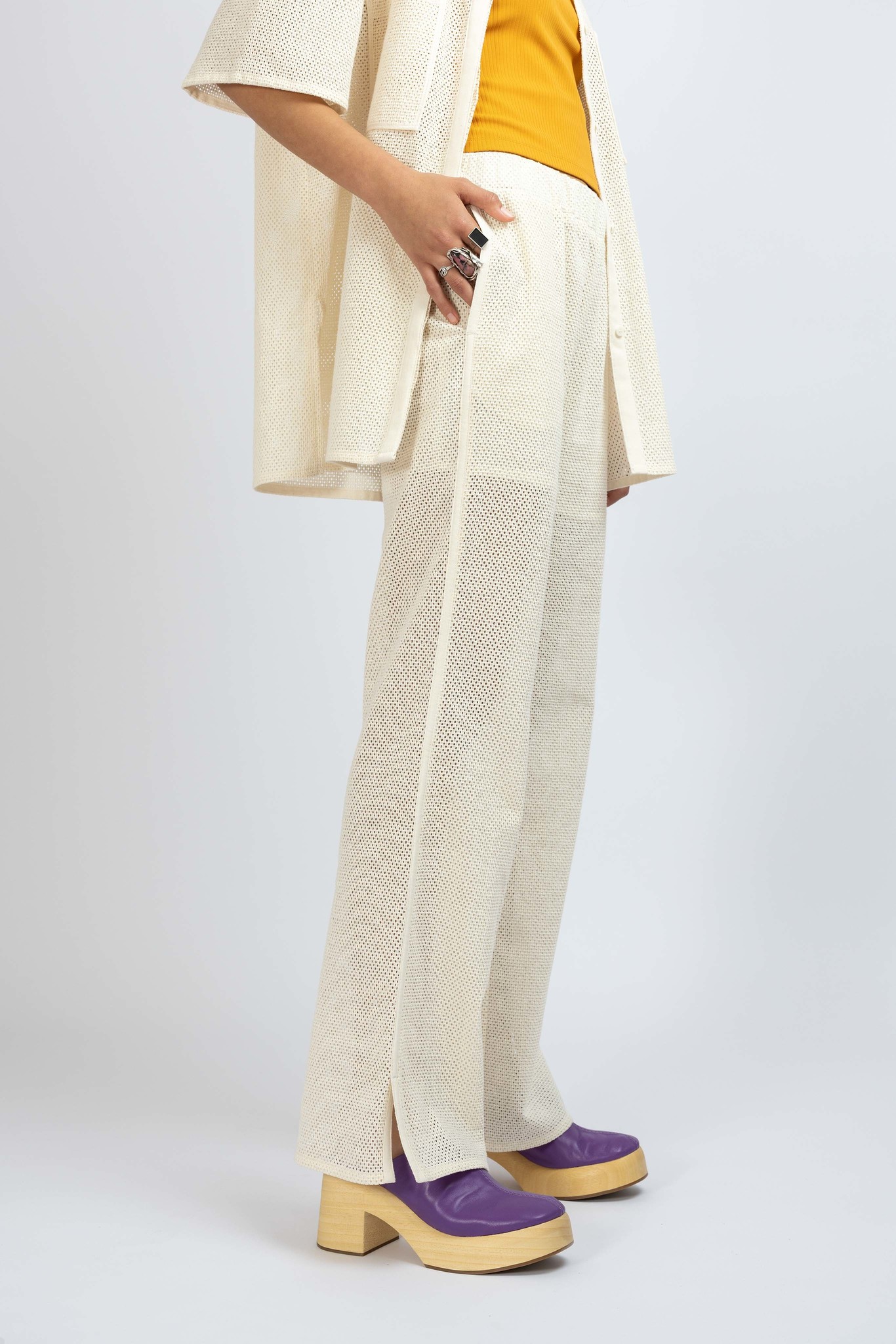 Crochet Pants Ecru