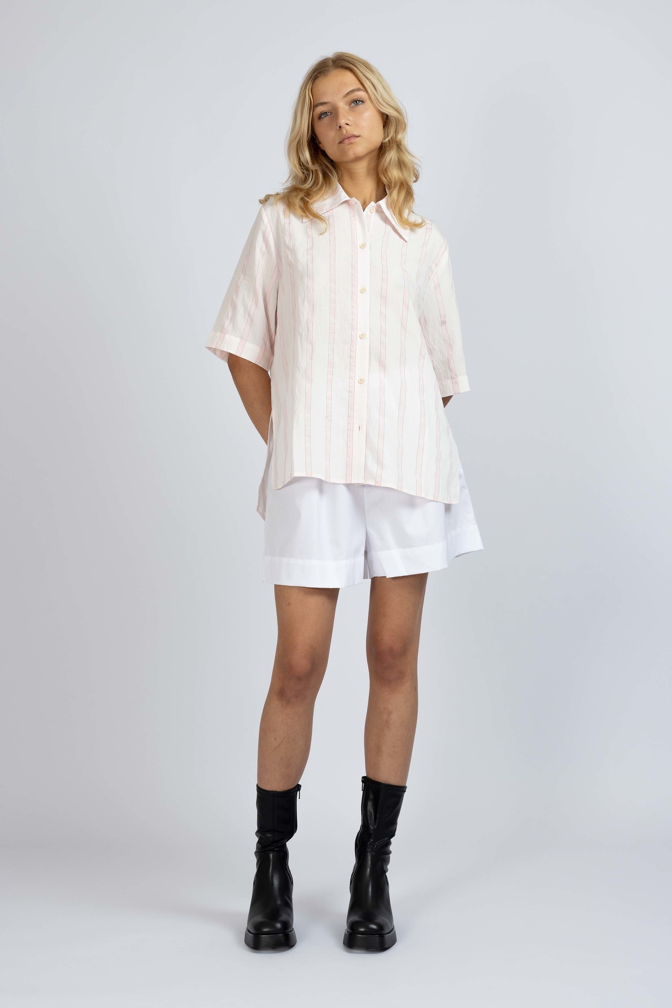 Coby SS Shirt Light Pink Stripe