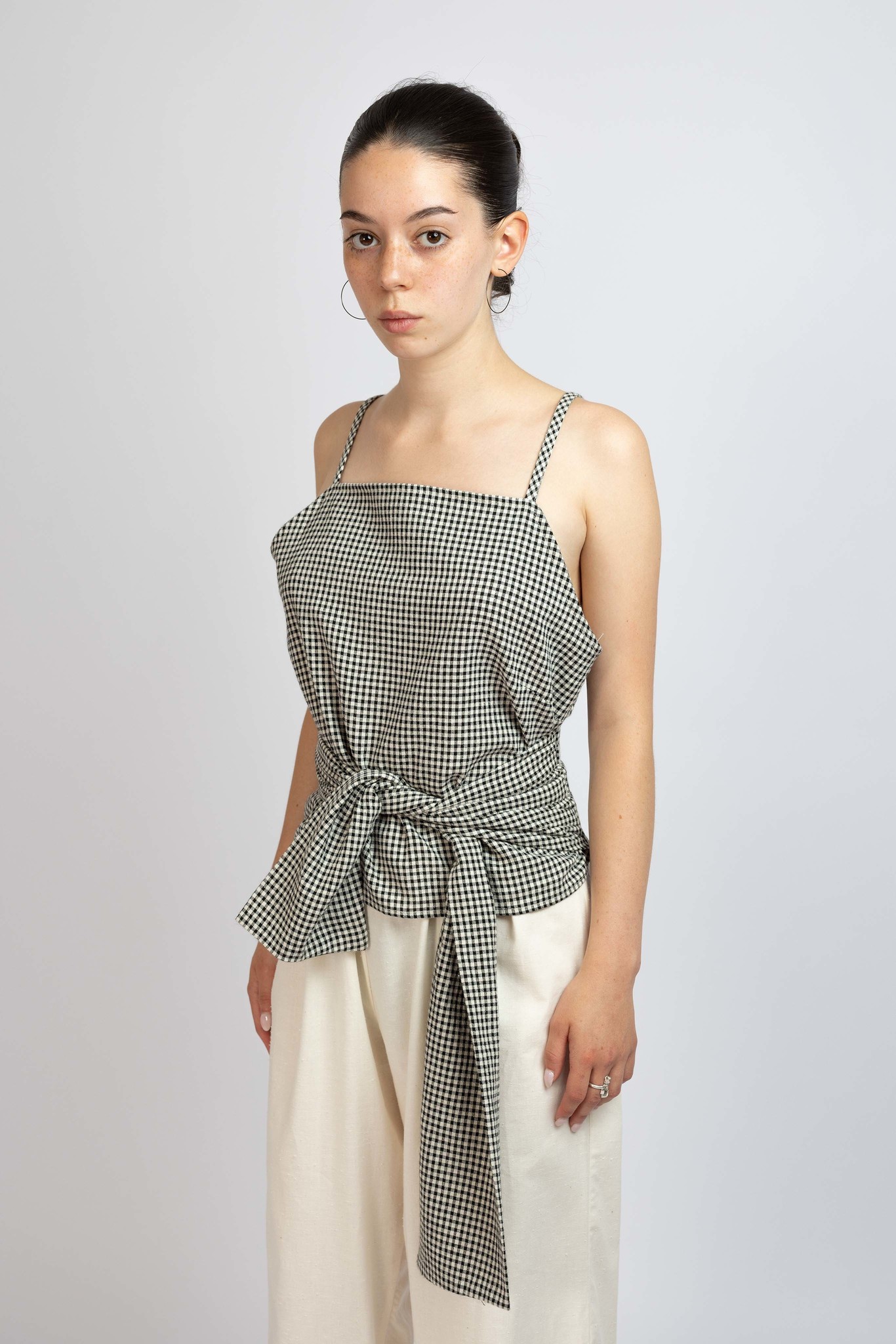 Macario Top Black Gingham