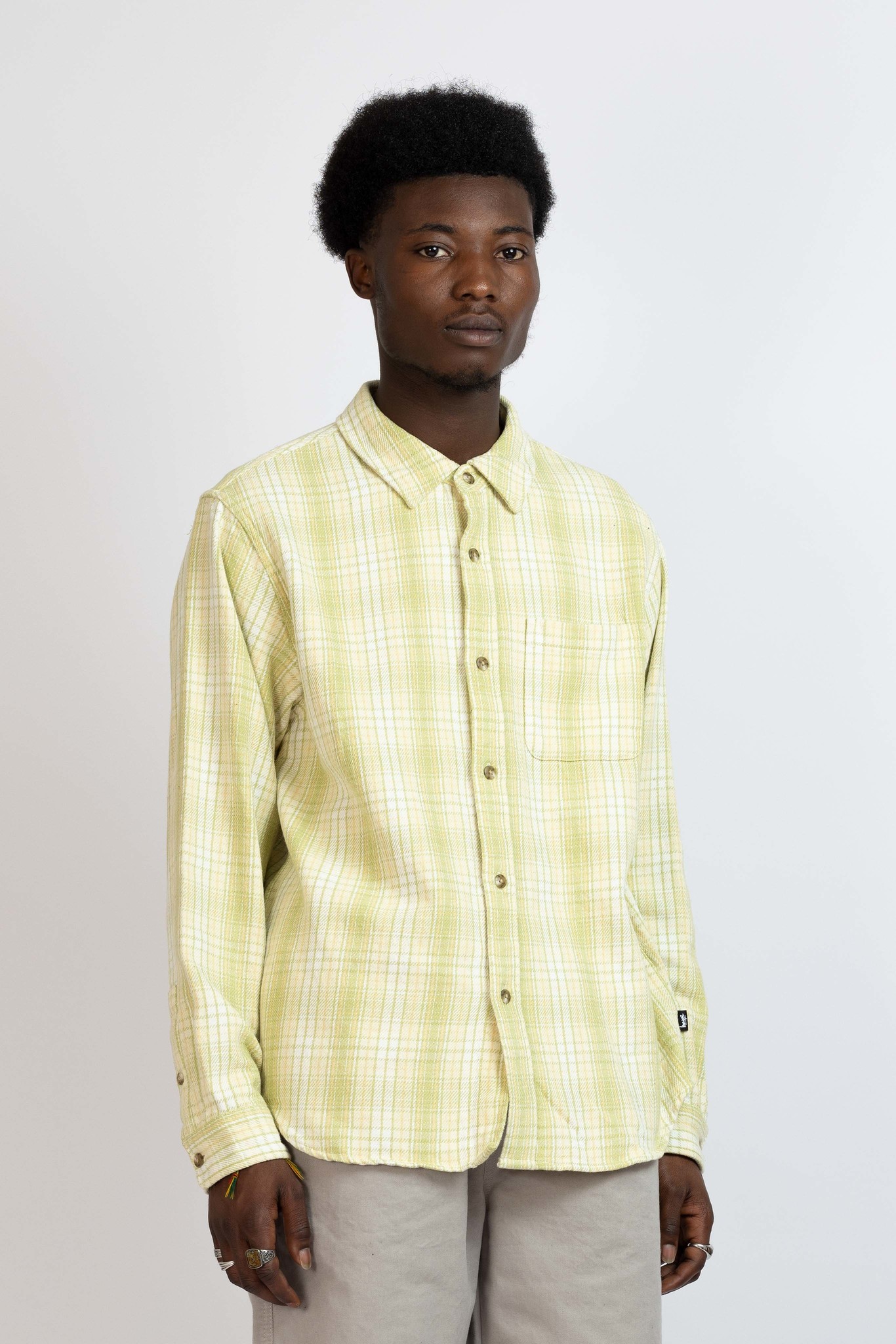 Beach Plaid Shirt Lime