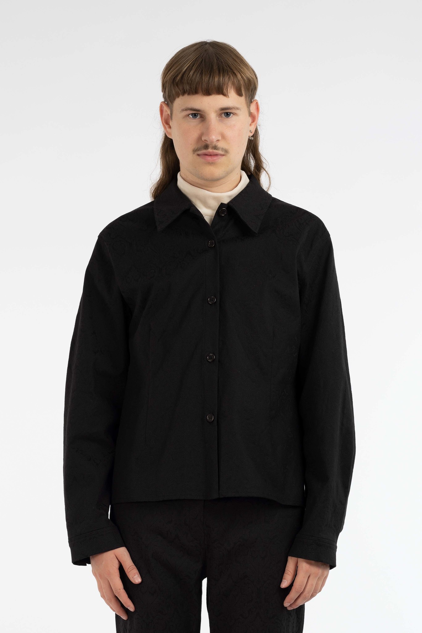 Jacquard Slim Shirt Black