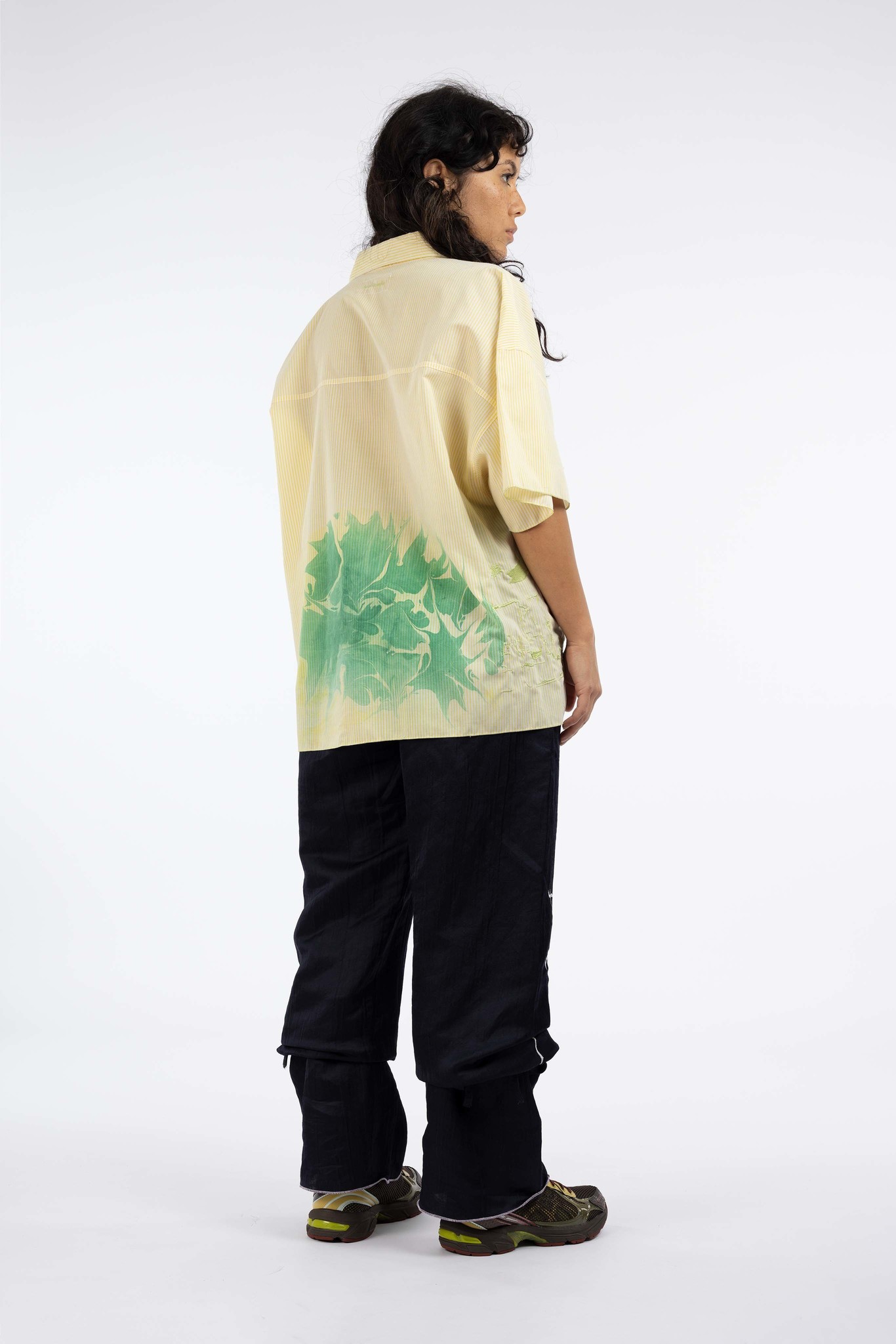 yellow striped shirt with shell protection