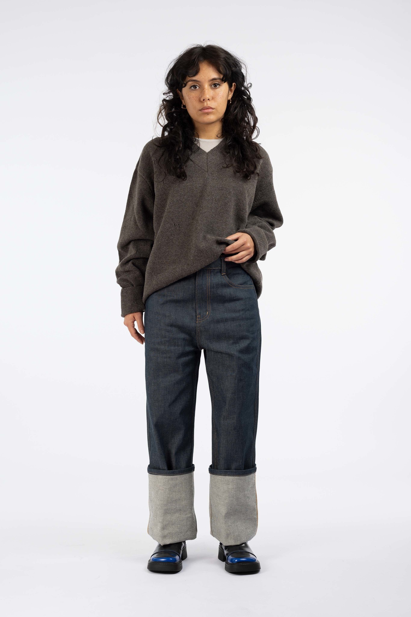 V-Neck Pullover Brown