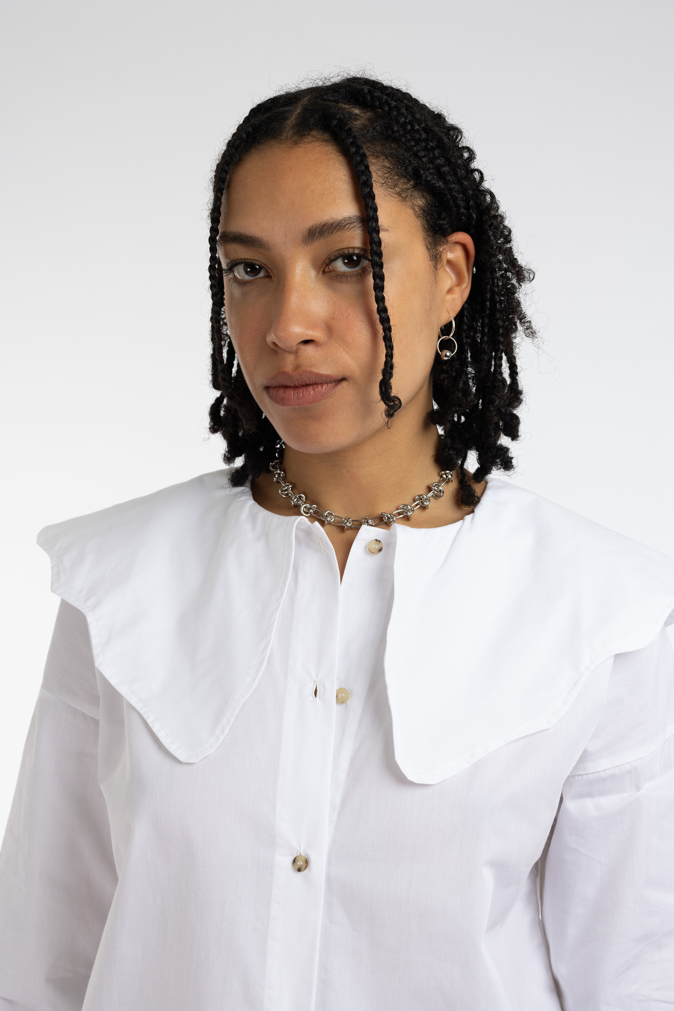 Bund Baby Collar Shirt White