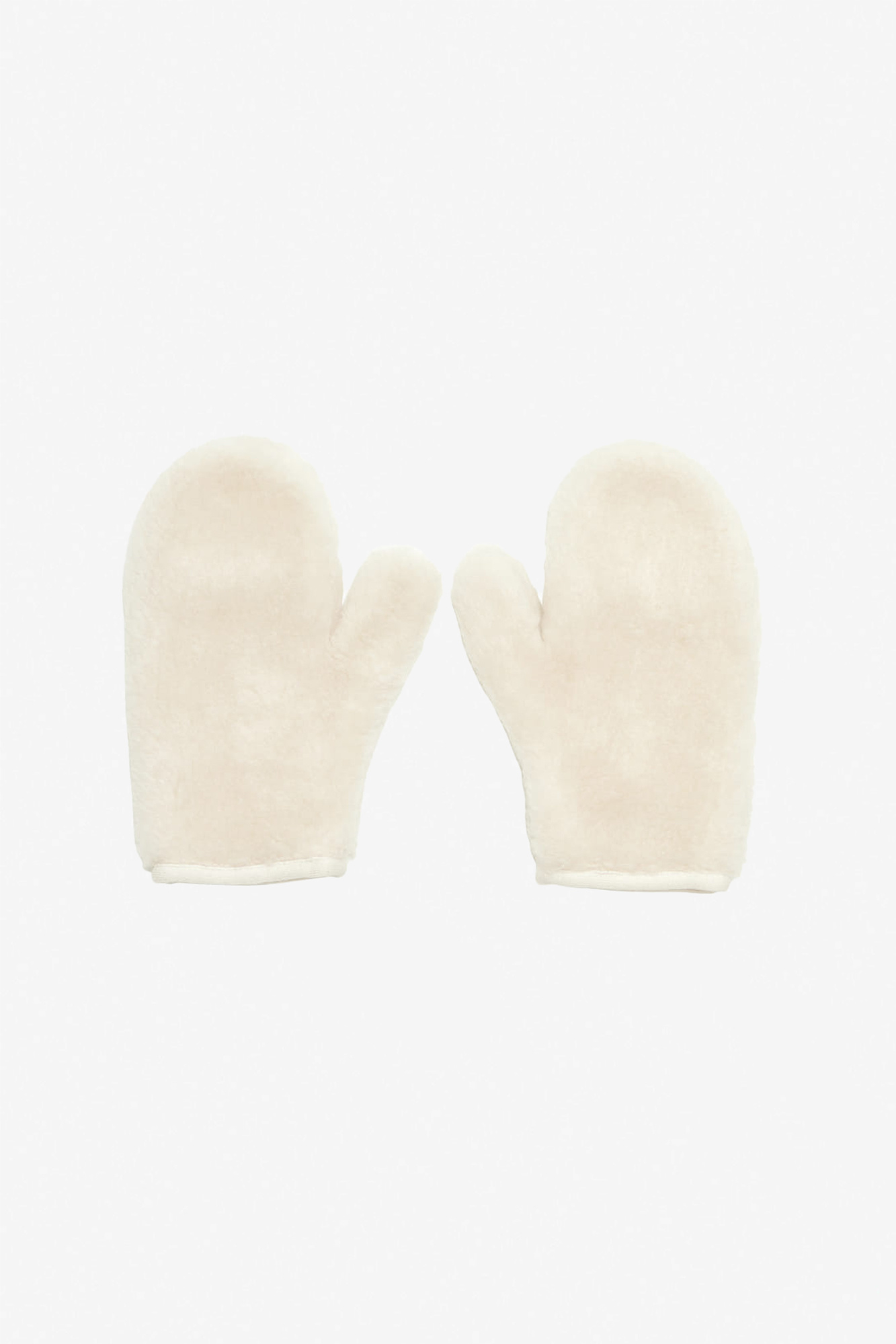 Shearling Mittens Ivory