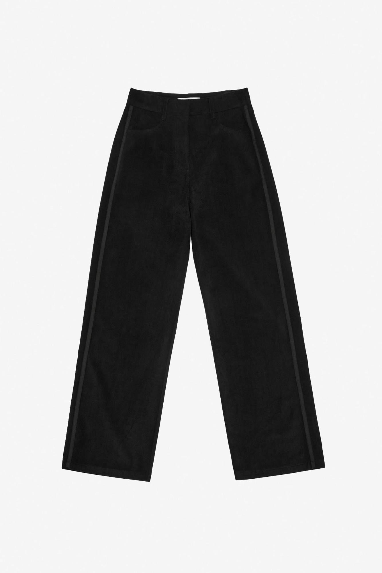 Velvet Straight Pants Black