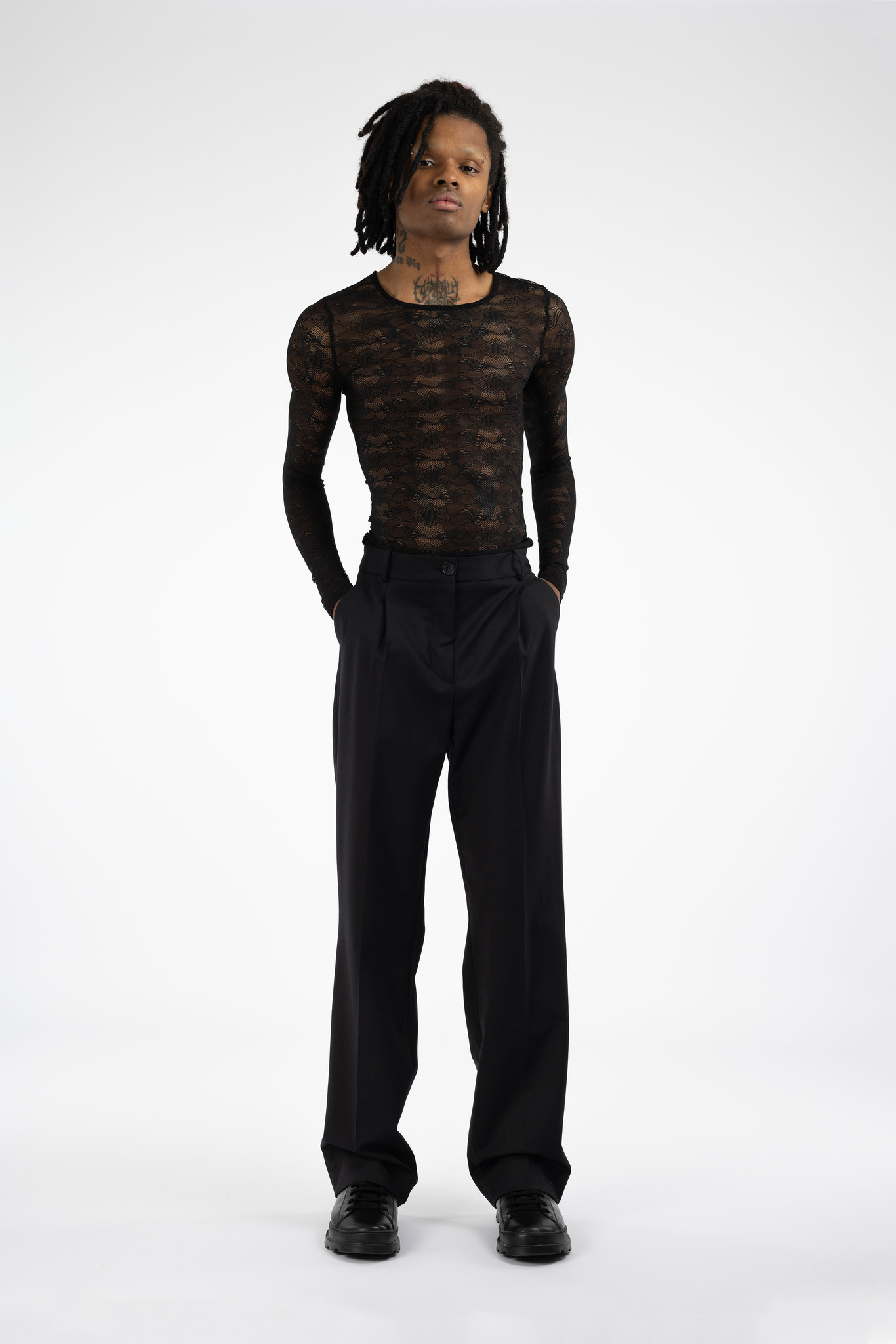Boxed Suit Pants Black