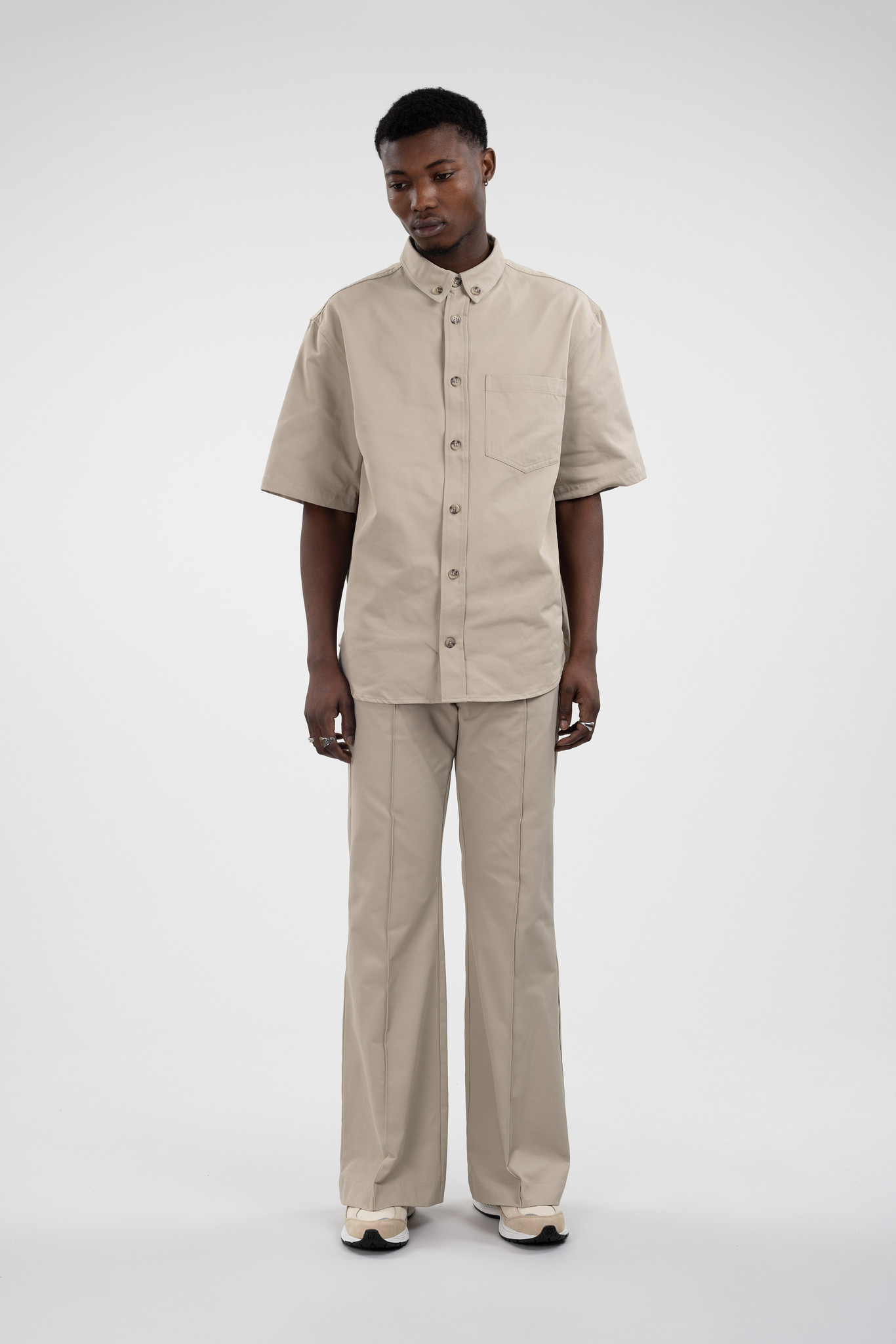 Relaxed Button Down Light Grey