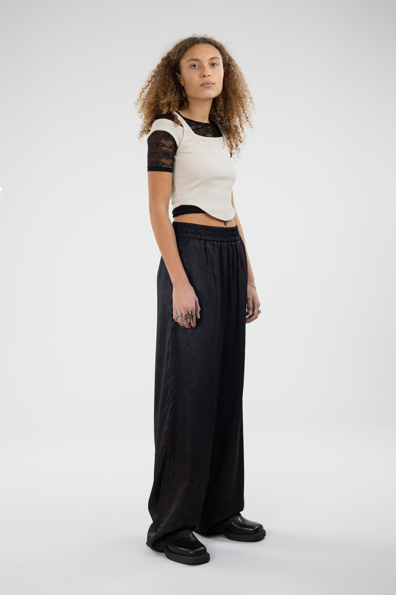 Jacquard Trousers Black