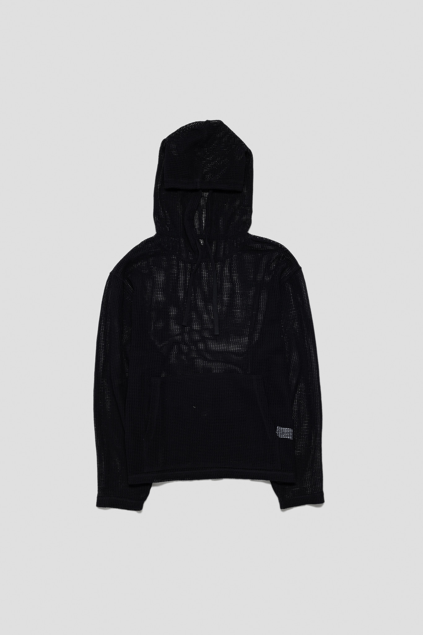 Cotton Mesh Hood Black