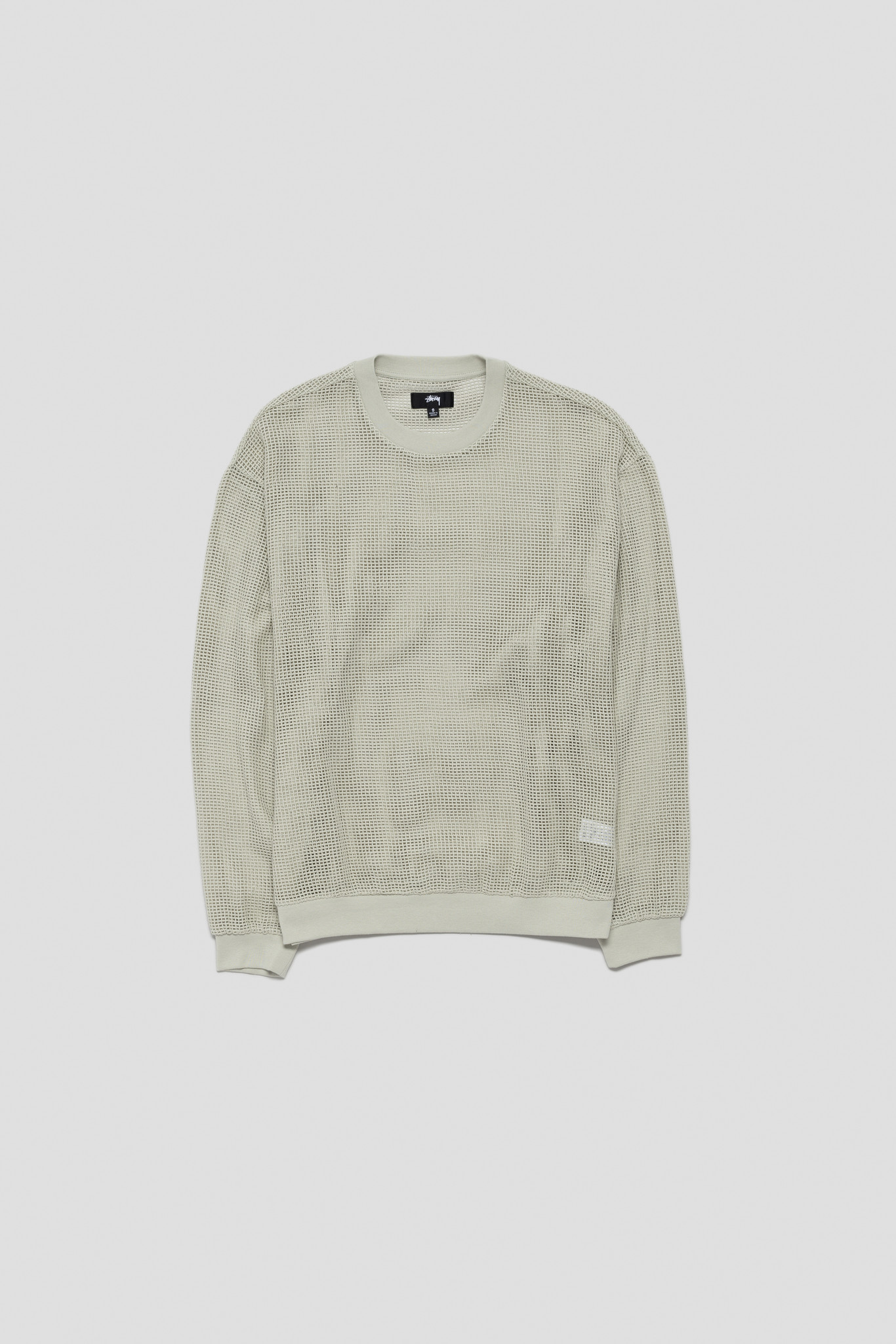 Cotton Mesh LS Crew Bone