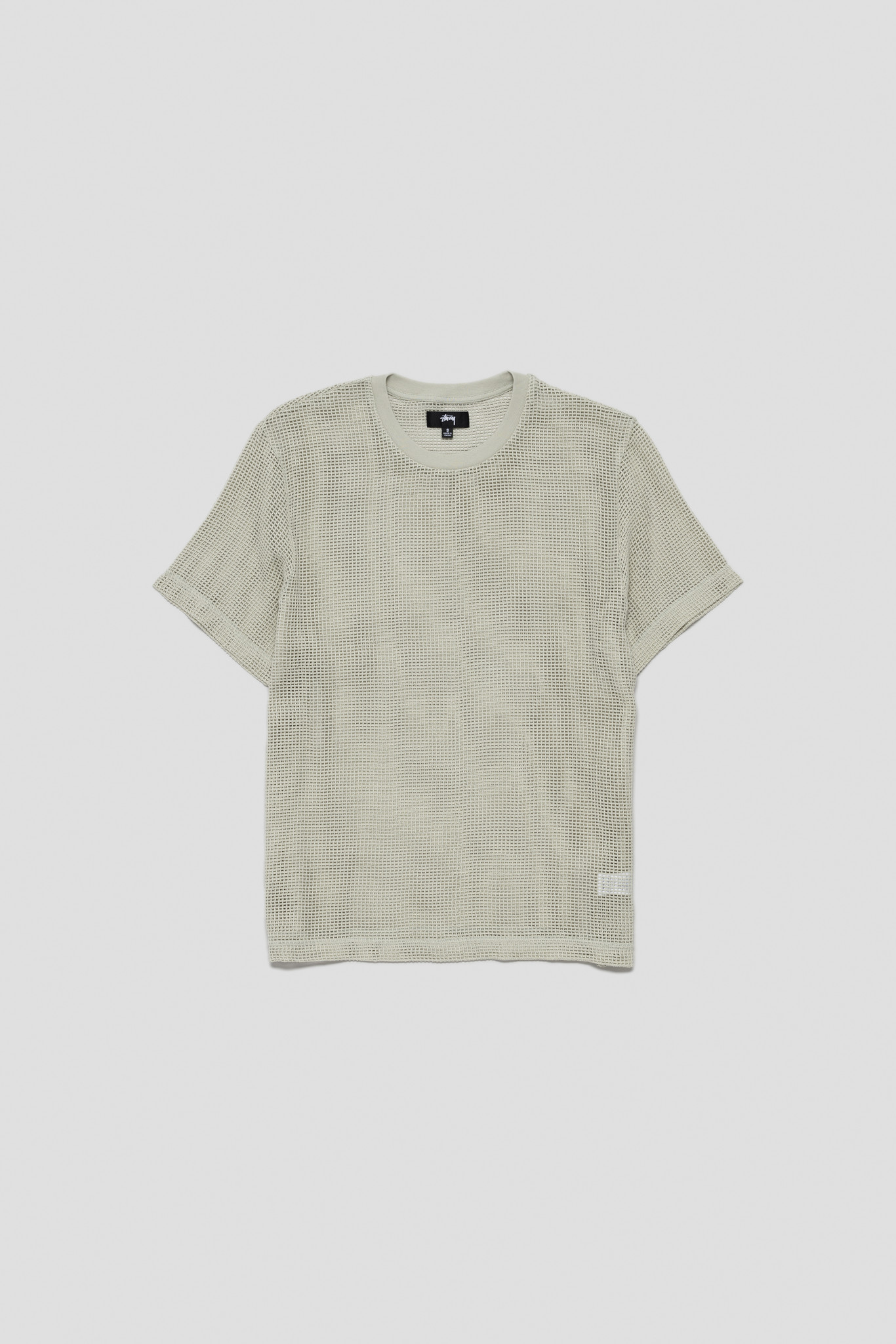 Cotton Mesh SS Crew Bone
