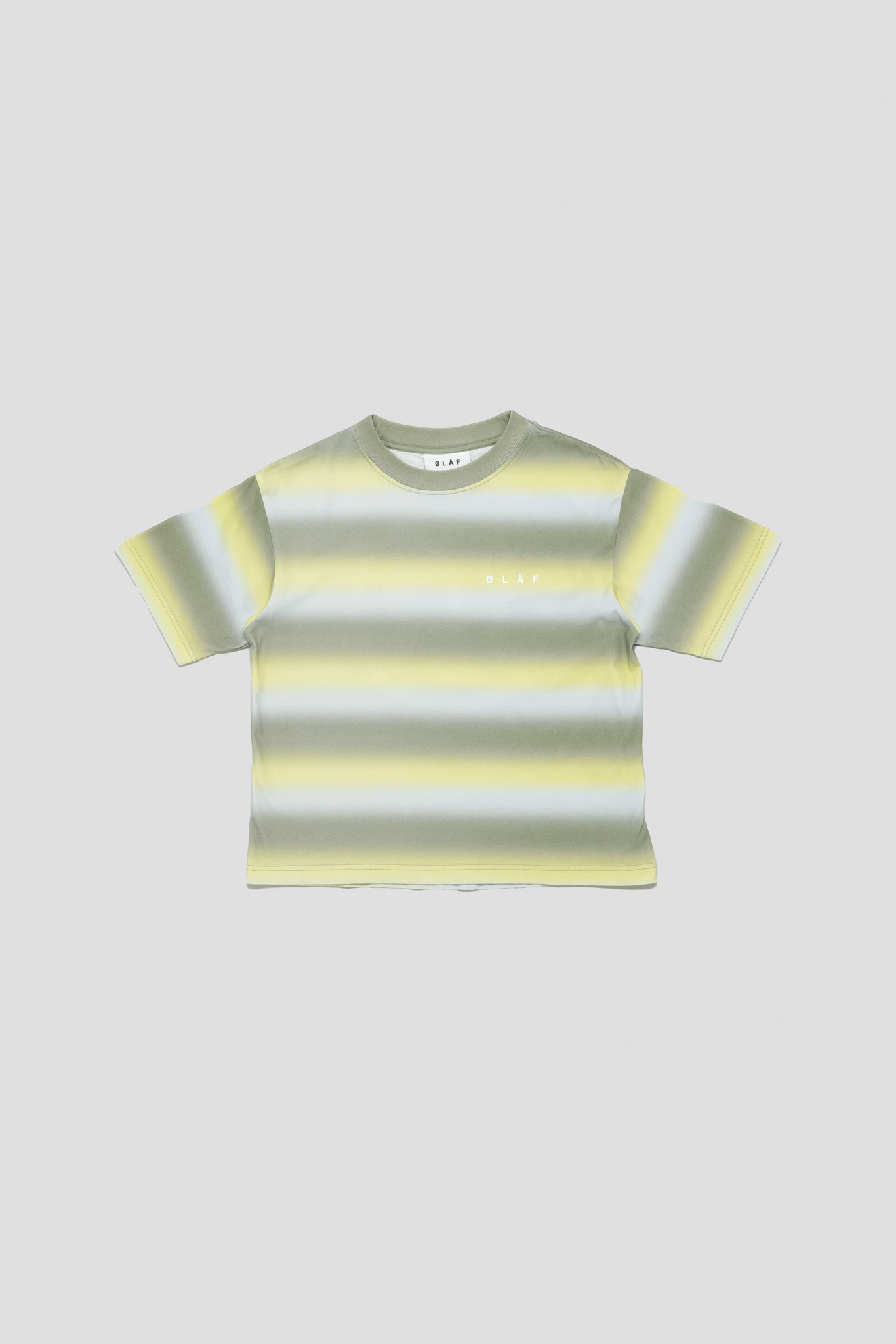 Cropped Striped Face Tee Green/Lime