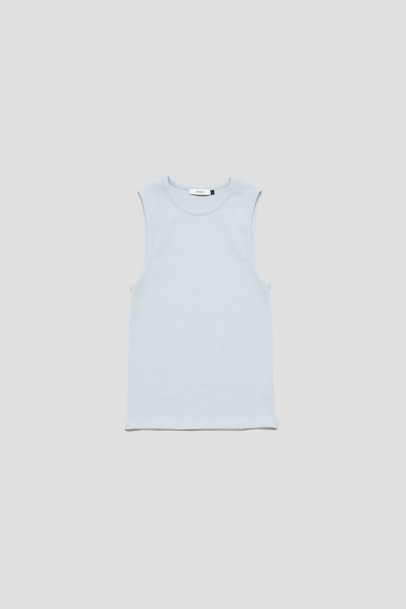 Round Neck Sleeveless Top Light Blue