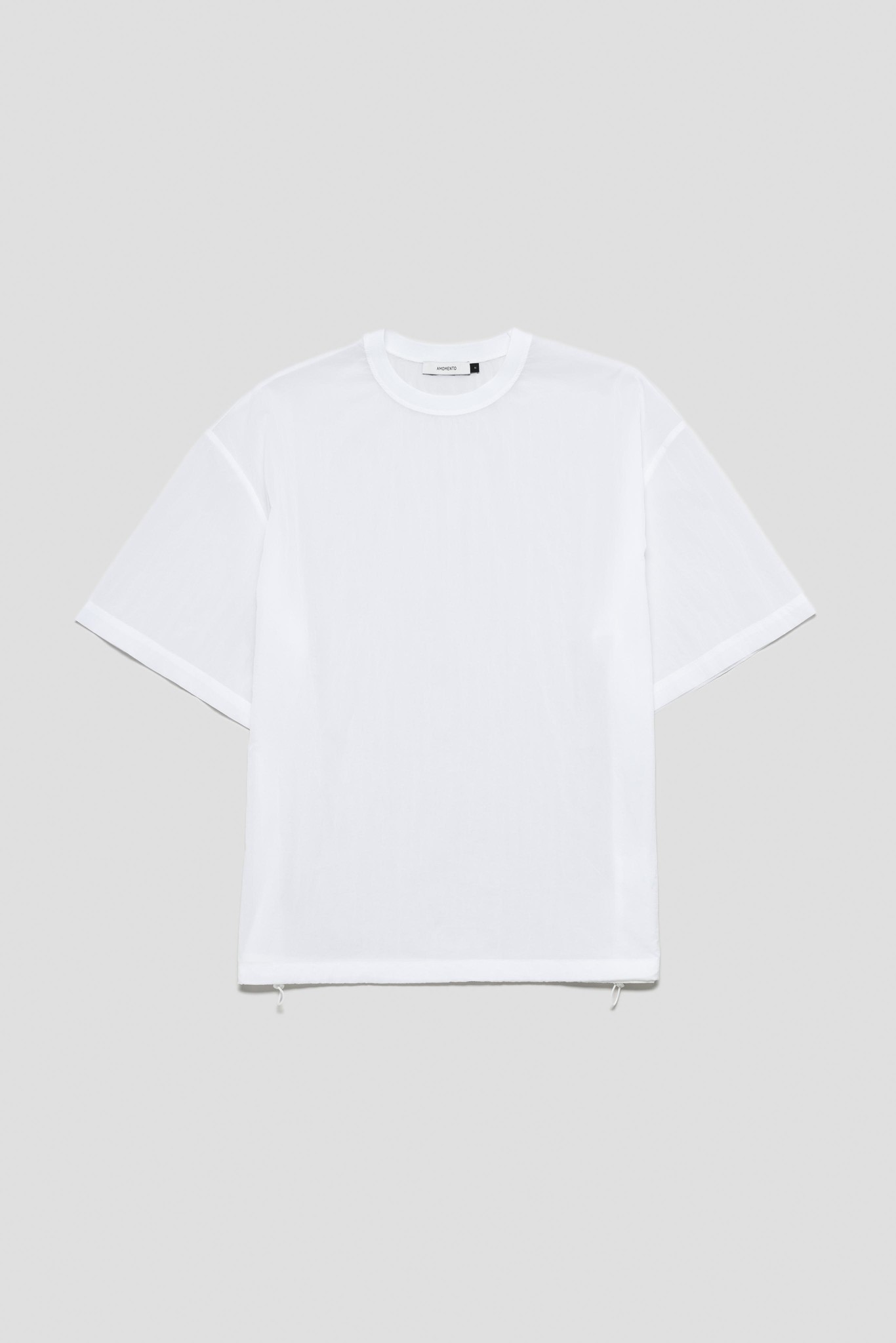 Sheer Drawstring Top White