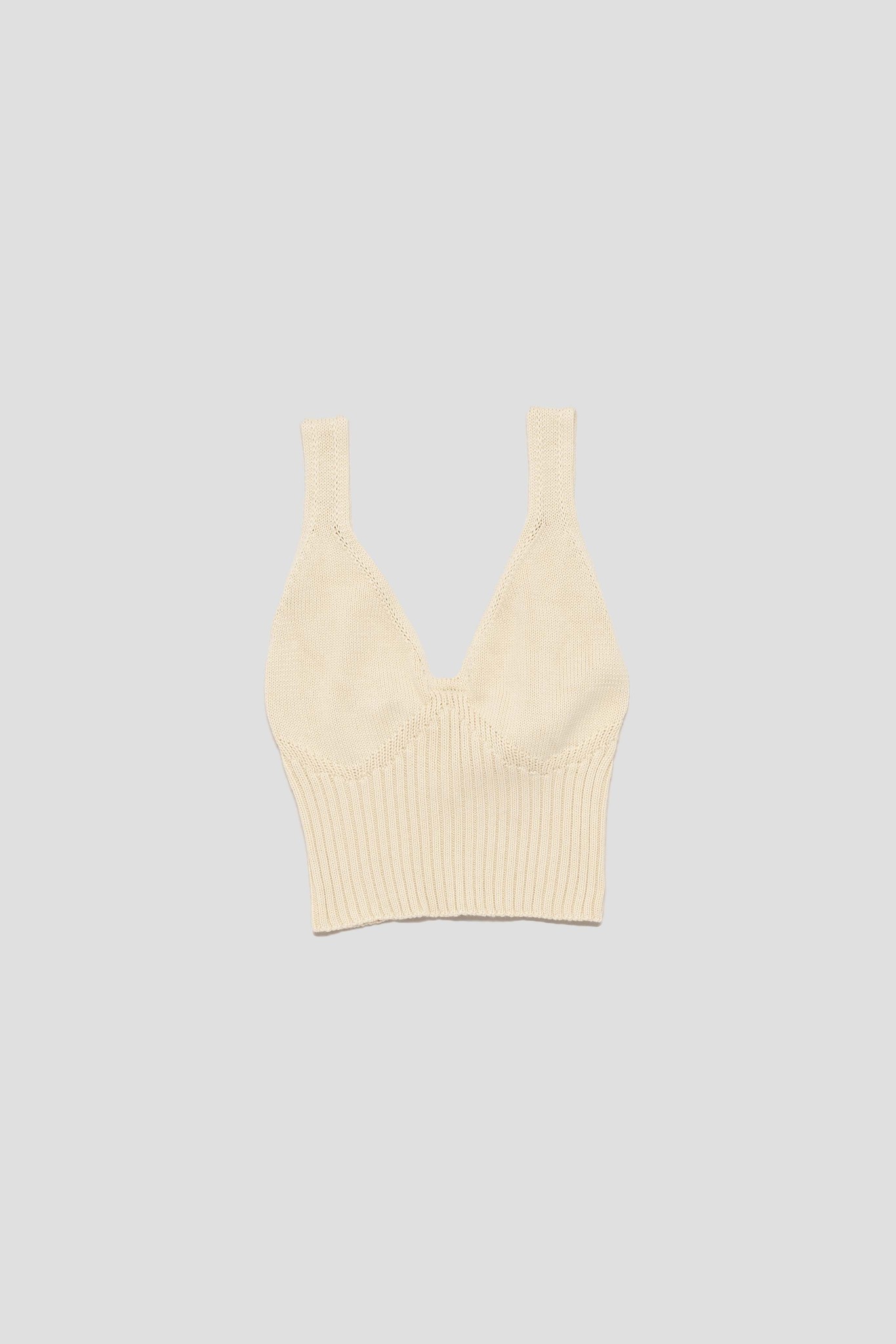 Francoise Knit Crop Top Beige