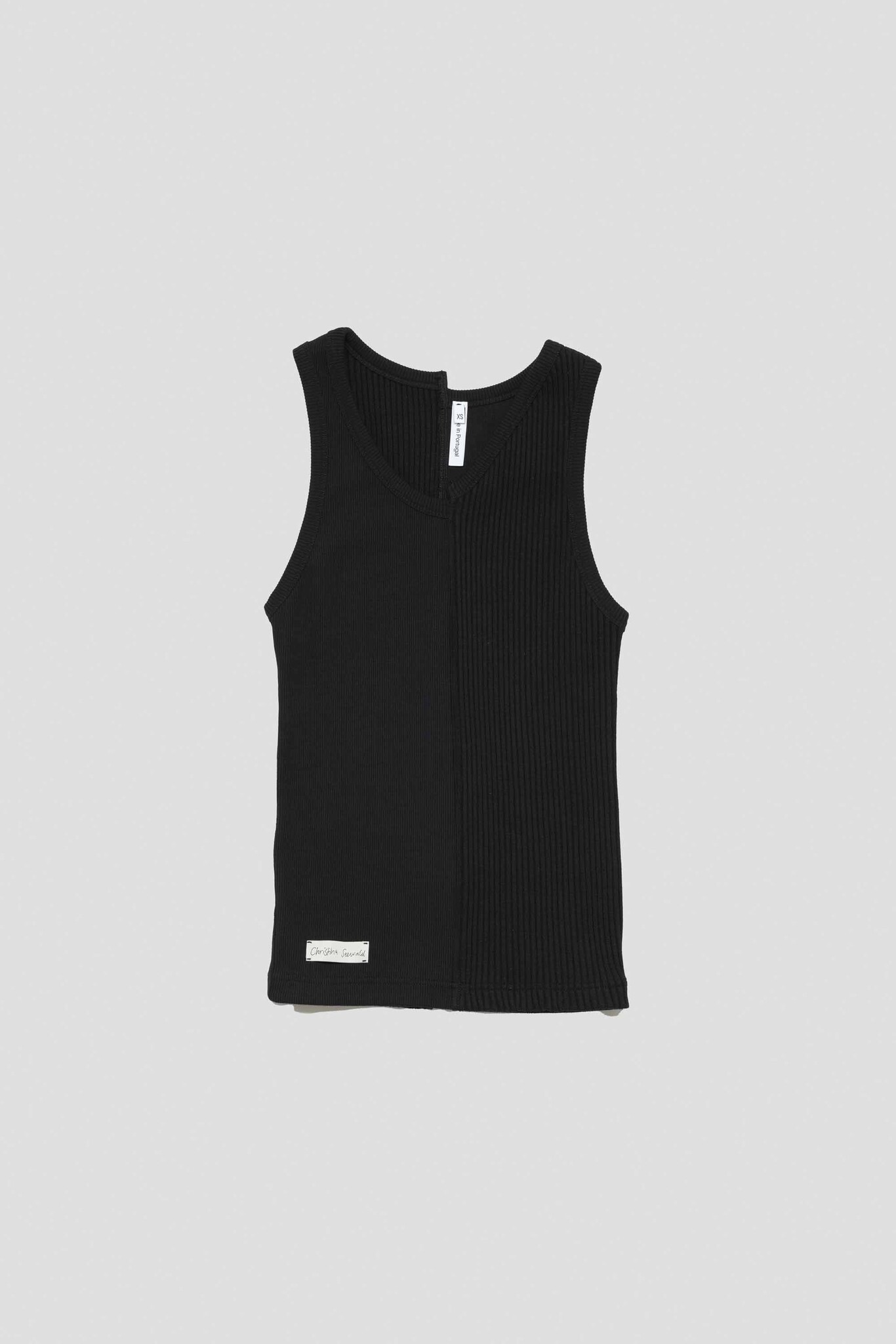 Asymetric Vest Top Black