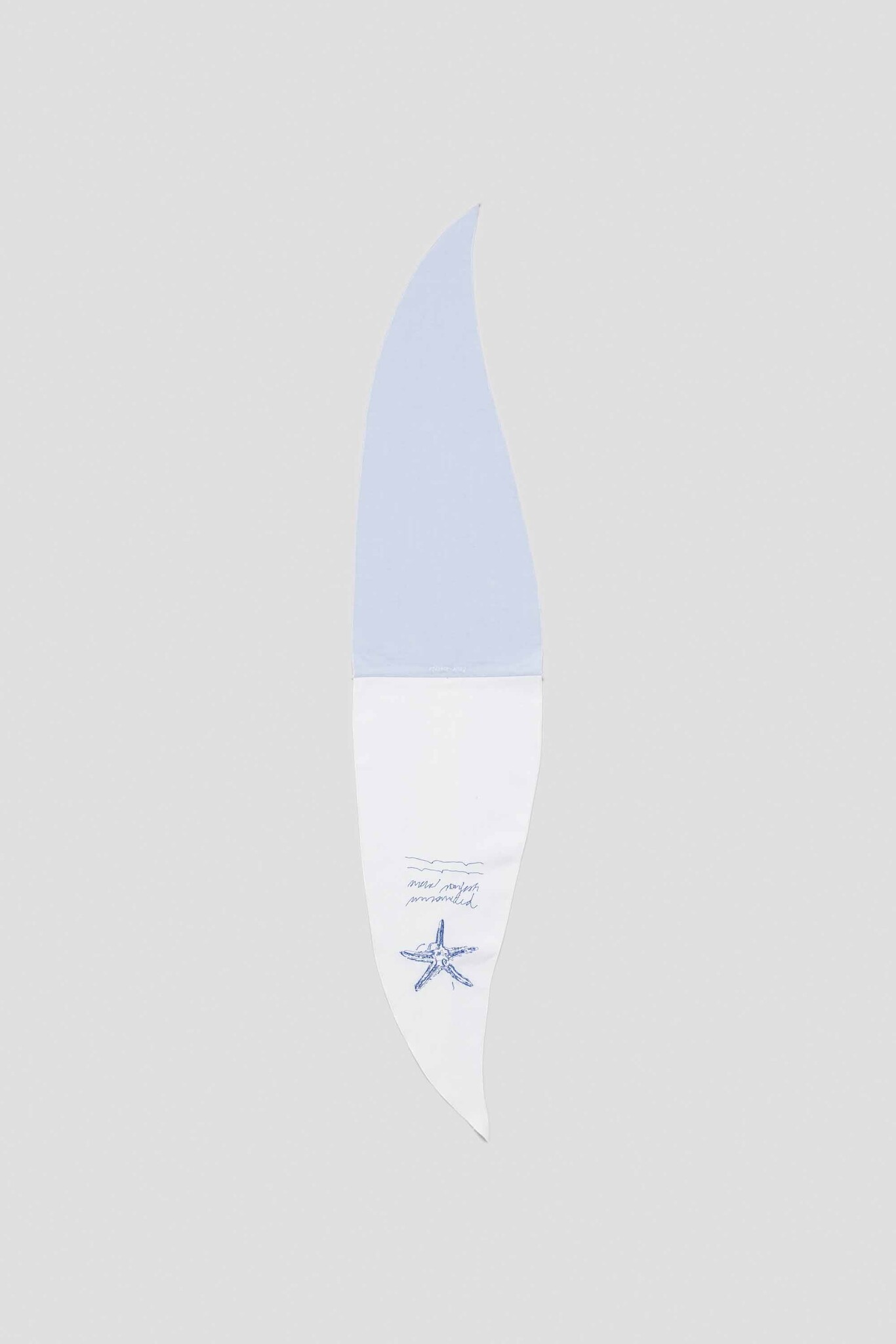 white/blue scarf with metal starfish