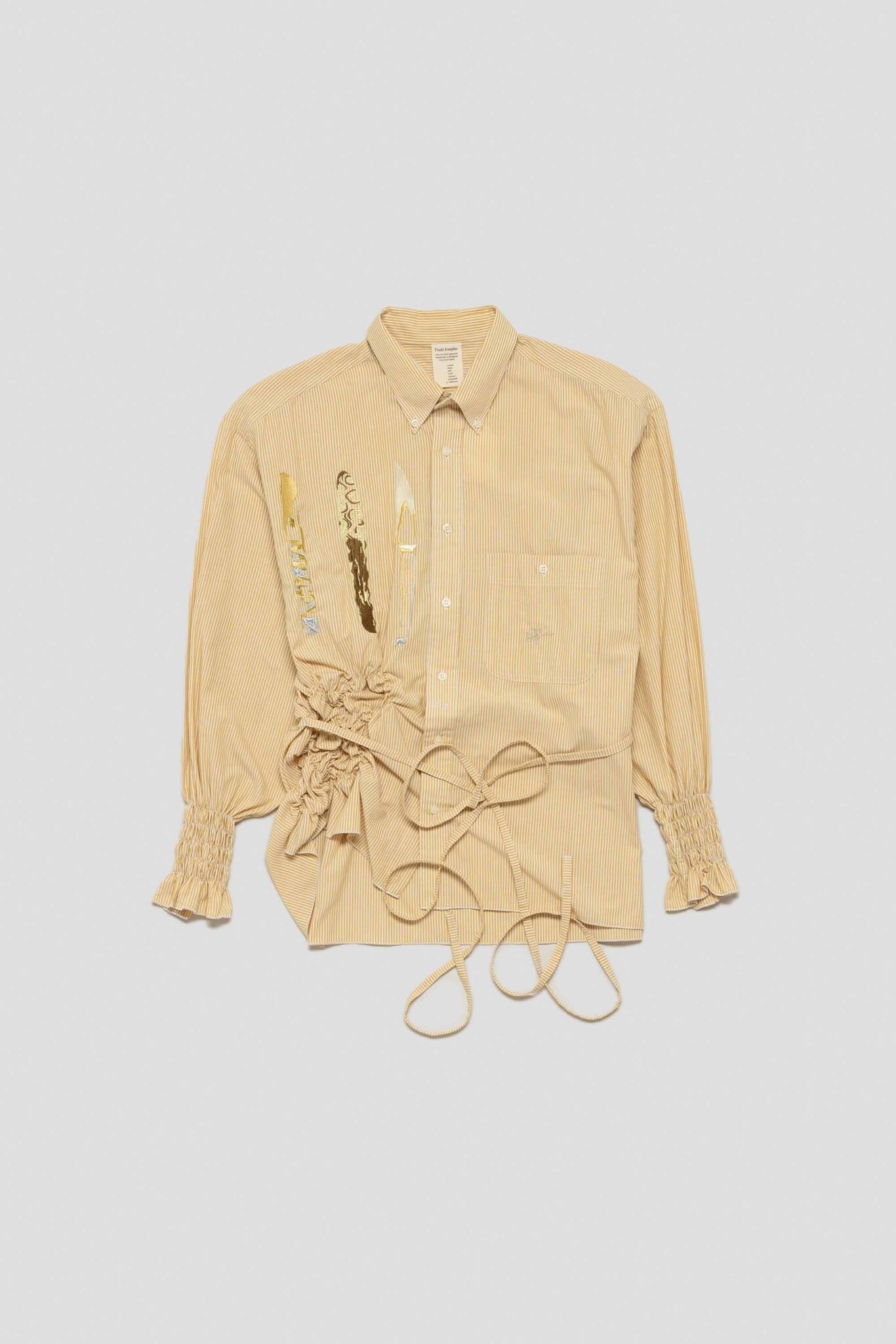 yellow striped shirt with three knives in vertigo