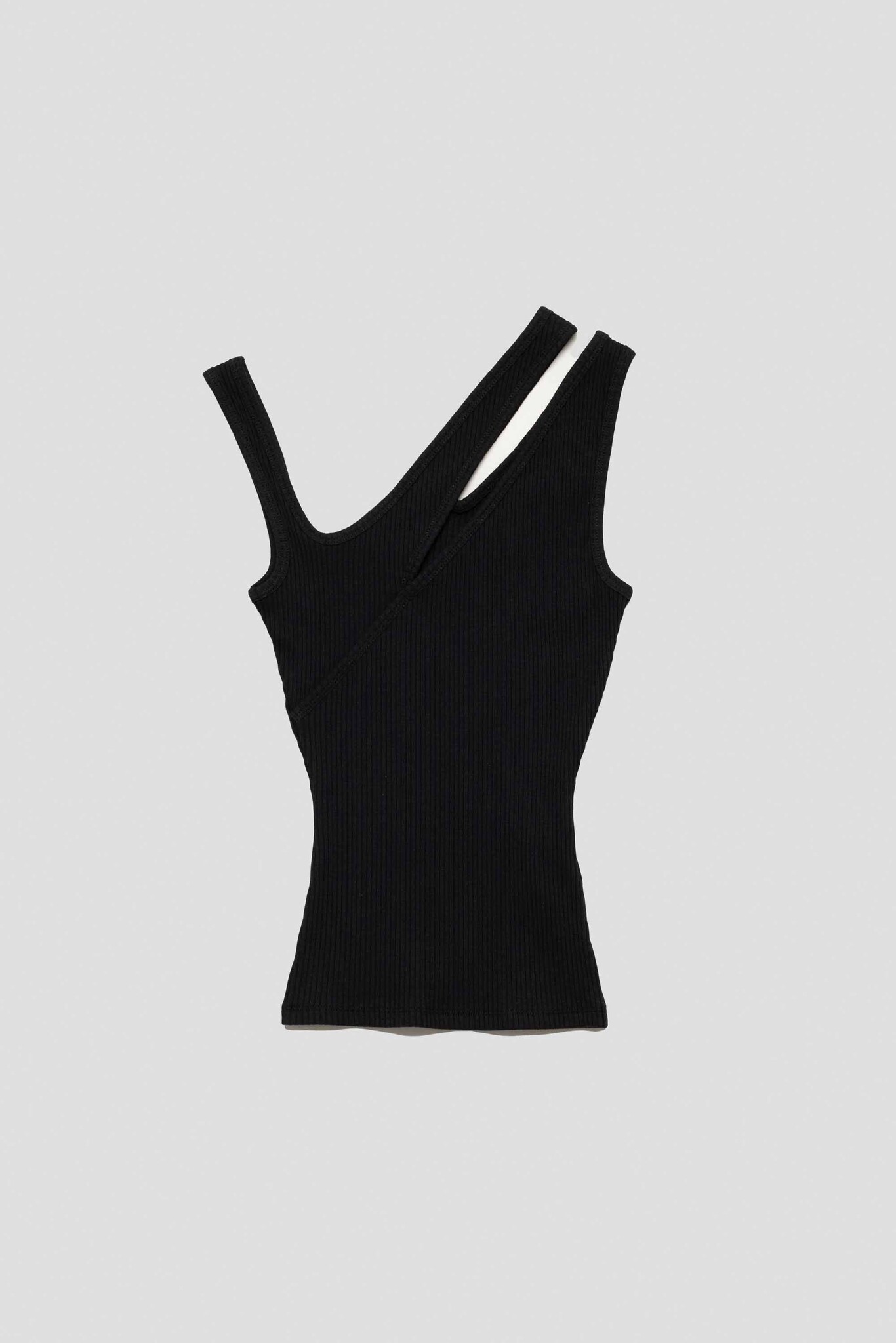 Ribbed Cut-Out Top Black