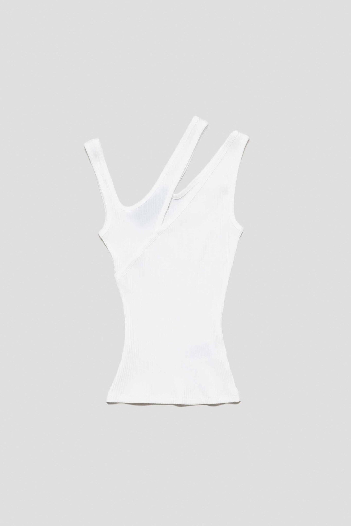 Ribbed Cut-Out Top White