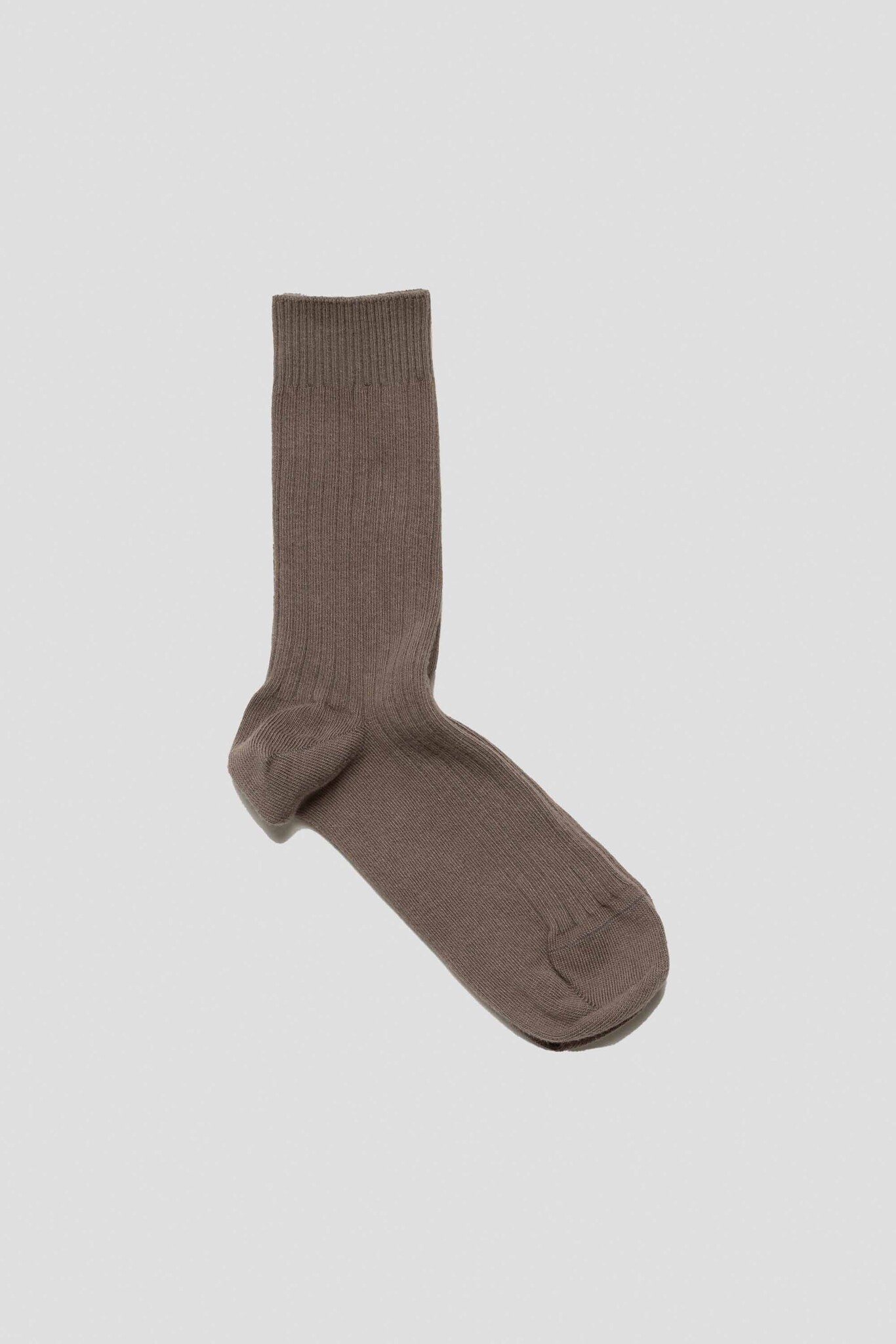 Rib Ankle Socks Brown