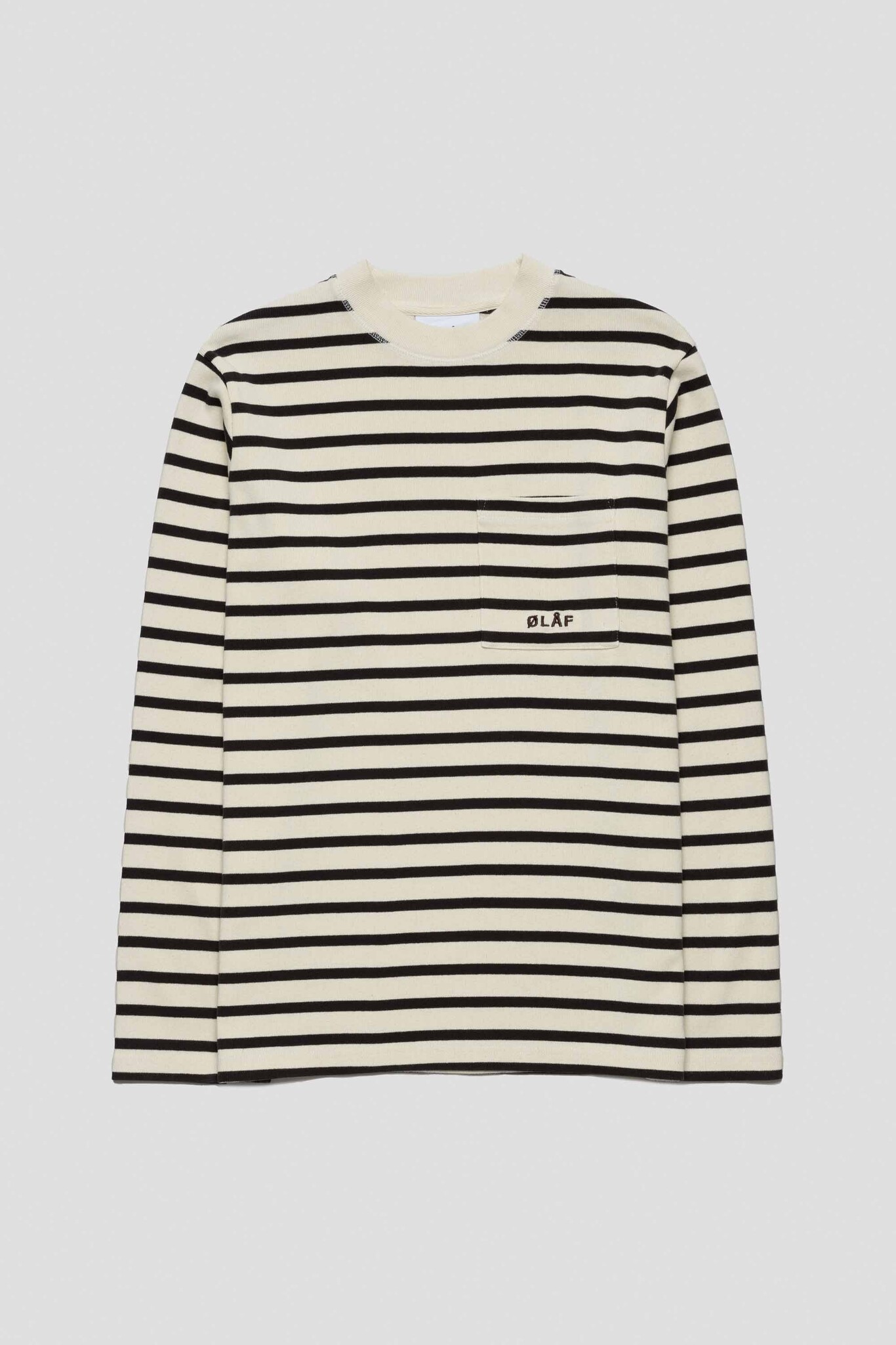 Pocket Stripe Sweatshirt Off White/Mulch