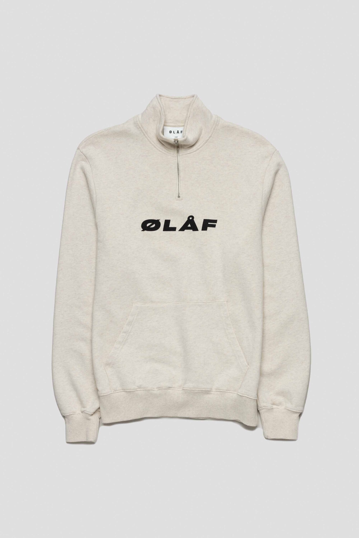 Italic Zip Mock Ecru Heather