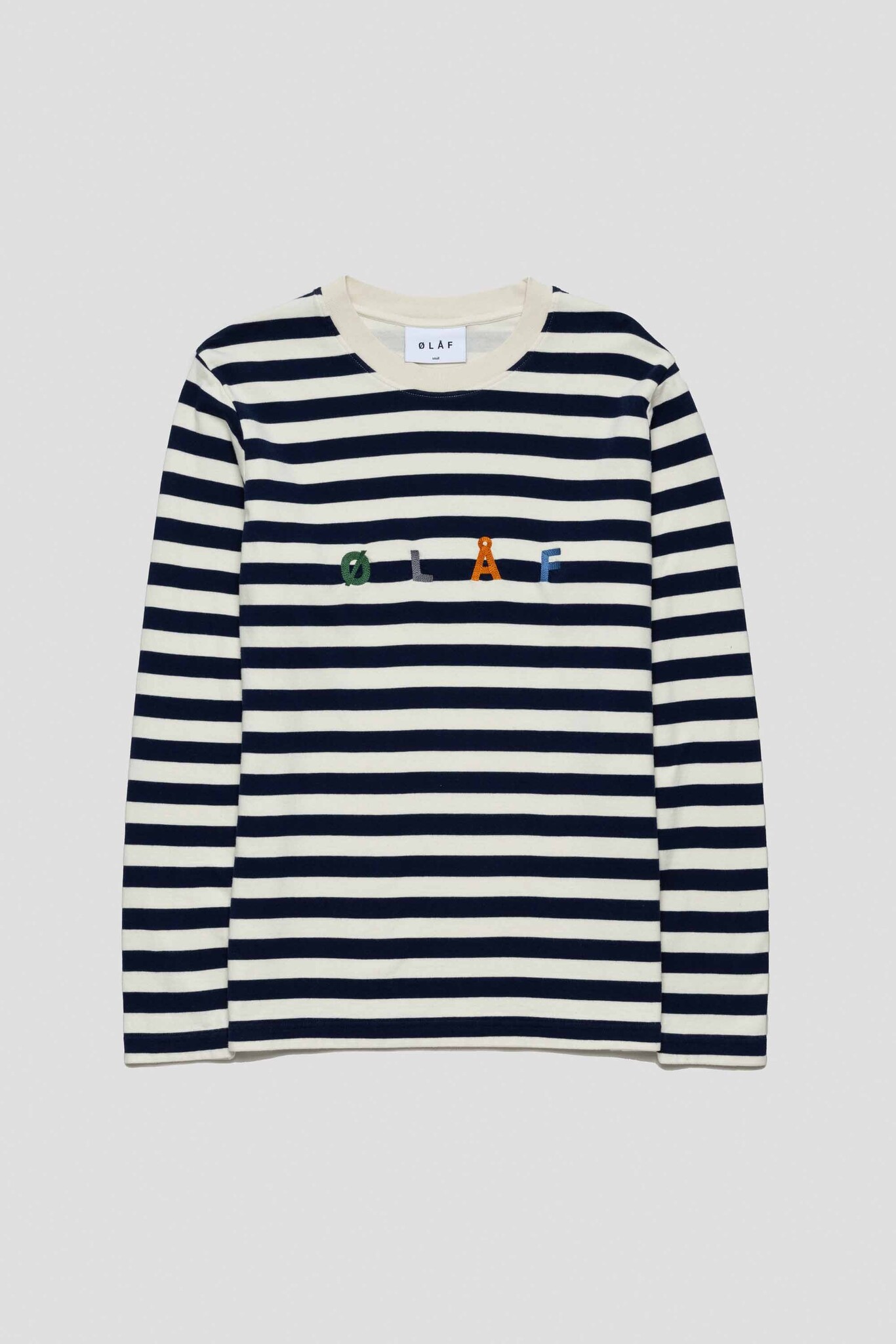 Stripe Sans LS Tee White/Blue