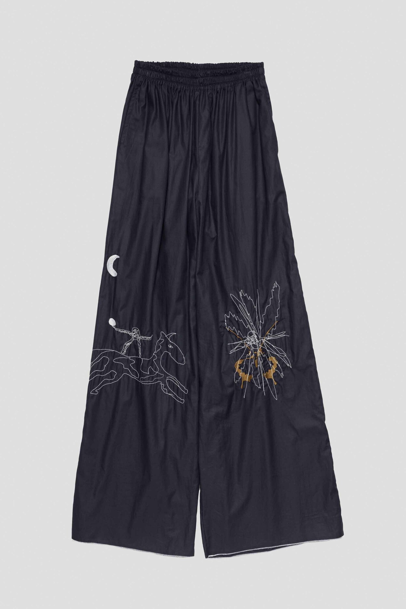 navy trousers with moon rider