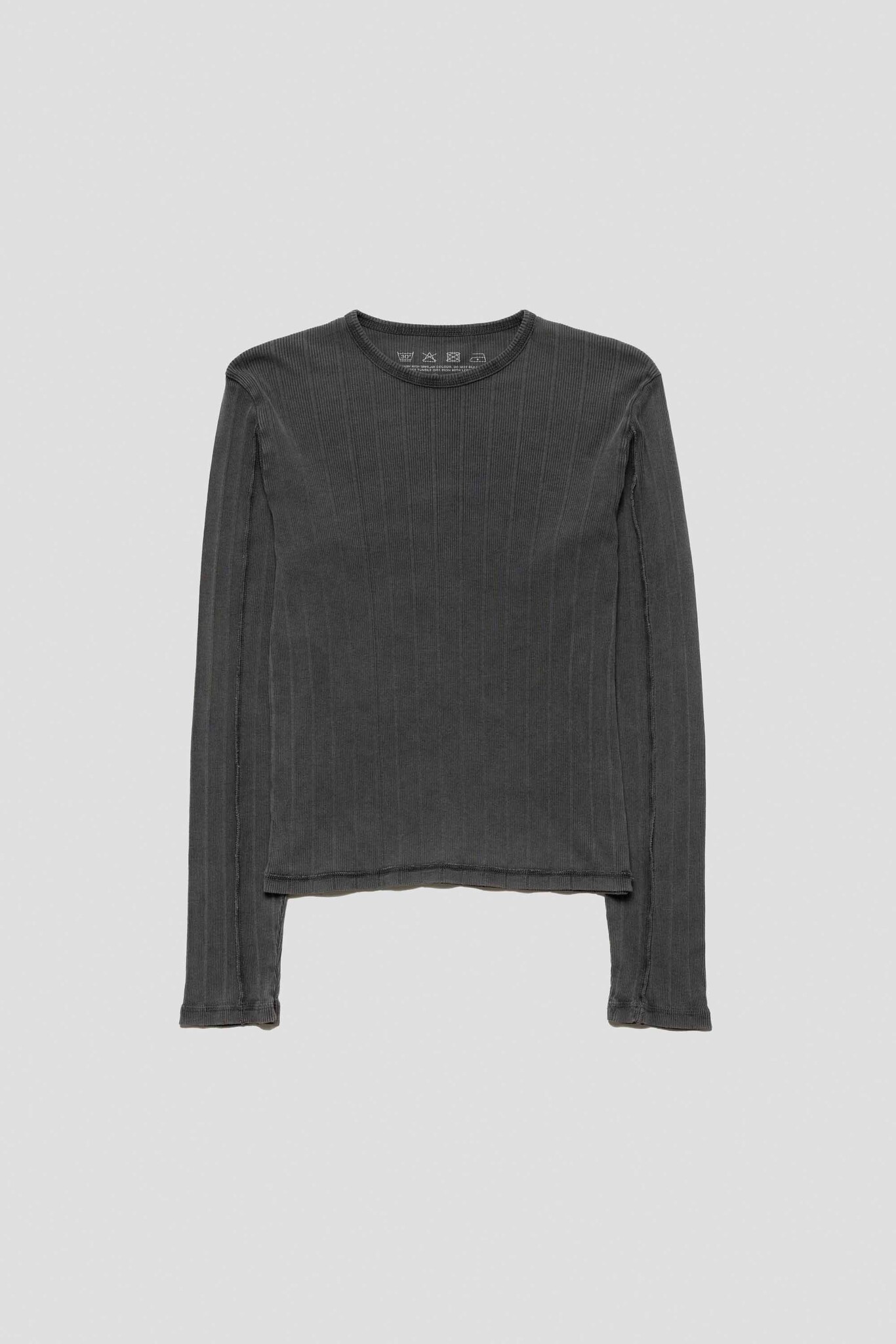 Women's LS Rib Tee Washed Graphite
