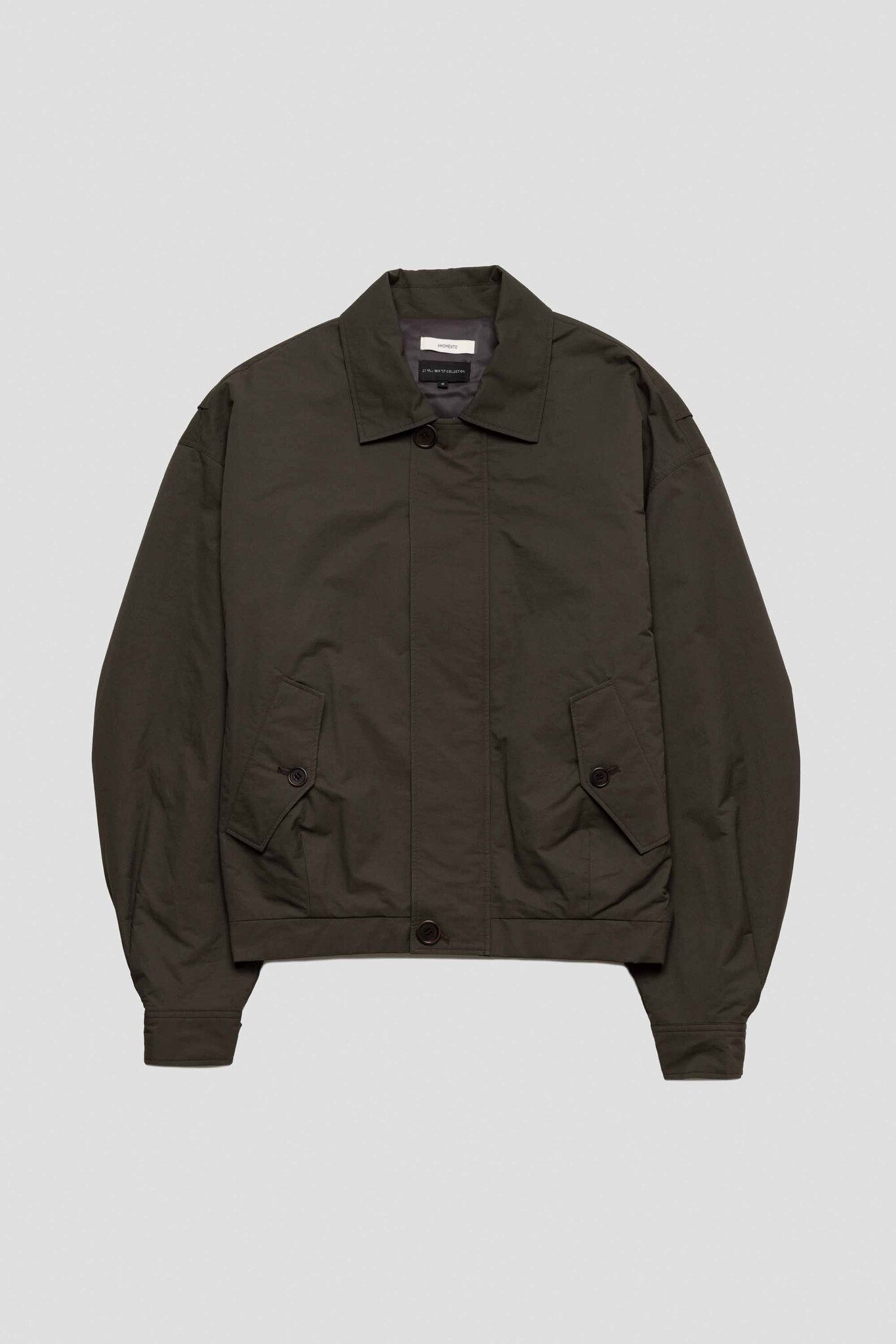 Padded Cotton Nylon Jumper Dark Brown